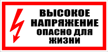 S19 Высокое напряжение. опасно для жизни (пластик) - Знаки безопасности - Знаки по электробезопасности - Магазин охраны труда Протекторшоп