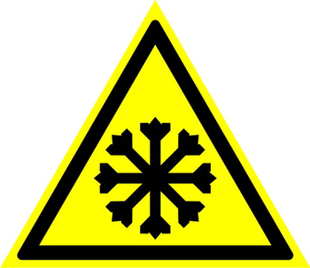 W17 осторожно! холод (пластик, сторона 200 мм) - Знаки безопасности - Предупреждающие знаки - Магазин охраны труда Протекторшоп